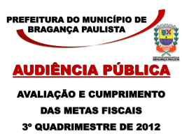 Audiência Pública 3º quadrimestre 2012