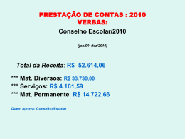 PRESTAÇÃO DE CONTAS - DATA SHOW.2010