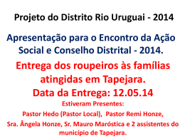 projeto Distrital da Ação Social de 2014.
