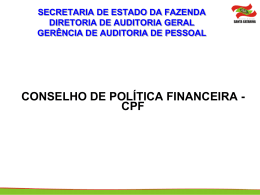 conselho de política financeira - cpf