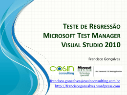 Teste de Regressão Microsoft Test Manager