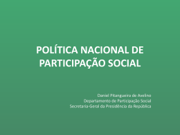 Painel - Daniel Avelino - MINISTÉRIO DO Desenvolvimento Social e
