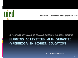 Learning Activities with Semantic Hypermedia in