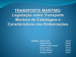 TRANSPORTE MARÍTMO: Legislação sobre Transporte Marítmo de