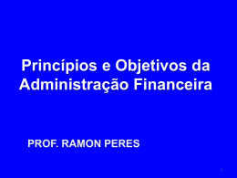 Princípios e Objetivos da Administração Financeira