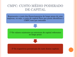 CMPC: CUSTO MÉDIO PODERADO DE CAPITAL