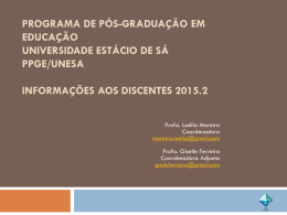 Programa de Pós-Graduação em Educação UNESA