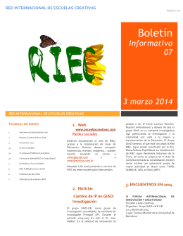 Informativo 07 3 marzo 2014 - Red Internacional de Escuelas