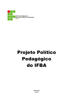 Projeto Político Pedagógico do IFBA