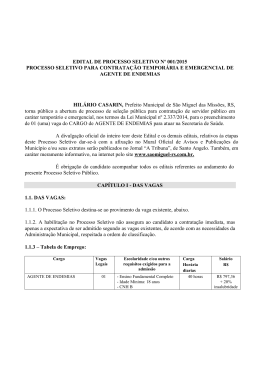 agente de endemias pdf - Prefeitura Municipal de São Miguel das