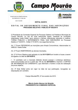 processo seletivo edital 04 - Prefeitura Municipal de Campo Mourão