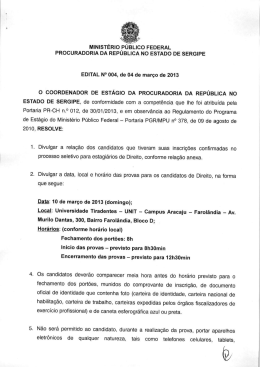 Edital 004/2013 - Procuradoria da República em Sergipe