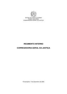 Regimento Interno - Corregedoria-Geral da Justiça de Santa Catarina