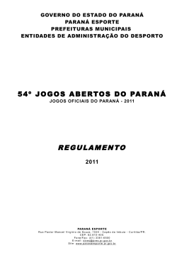 REGULAMENTO - Jogos Abertos do Paraná