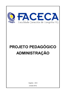 Projeto Pedagógico Curricular - Faceca