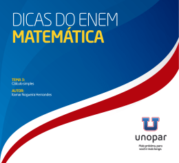 TEMA 3: Cálculo simples AUTOR: Itamar Nogueira Hernandes