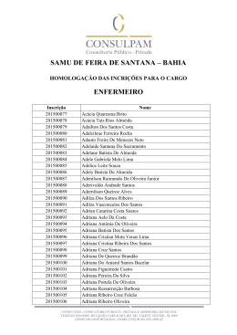 SAMU DE FEIRA DE SANTANA – BAHIA ENFERMEIRO