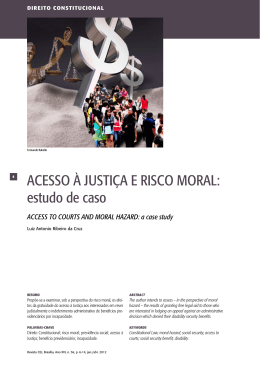 ACESSO À JUSTIÇA E RISCO MORAL: estudo de
