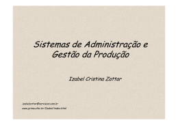 Sistemas de Administração e Gestão da Produção