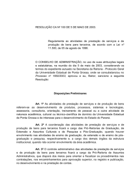 Resolução CA n.º 100 - Universidade Estadual de Ponta Grossa