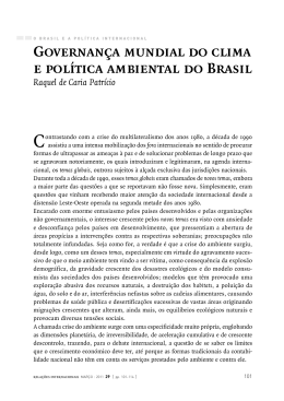 Governança mundial do clima e política ambiental do Brasil