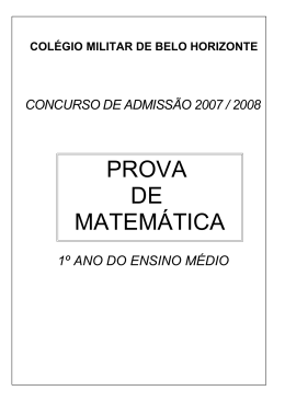 Prova MAT - Colégio Militar de Belo Horizonte