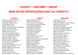 FUVEST + UNICAMP + UNESP MAIS DE 650 APROVAÇÕES NAS