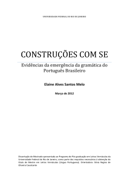 CONSTRUÇÕES COM SE - Faculdade de Letras