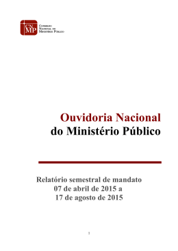 Abril 2015 a agosto 2015 - Conselho Nacional do Ministério Público