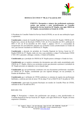 RESOLUÇÃO CFESS Nº 708, de 27 de abril de 2015 EMENTA
