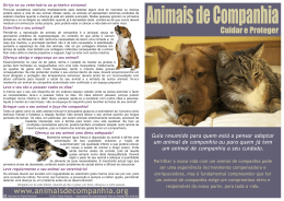 Animais de Companhia - Cuidar e Proteger
