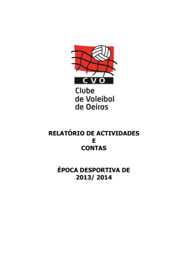 relatório de actividades e contas época desportiva de 2013/ 2014