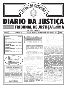 TRIBUNAL 21-08-2006 - Tribunal de Justiça de Rondônia
