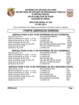 BG 029 - De 15 FEV 2013 - Proxy da Polícia Militar do Pará!