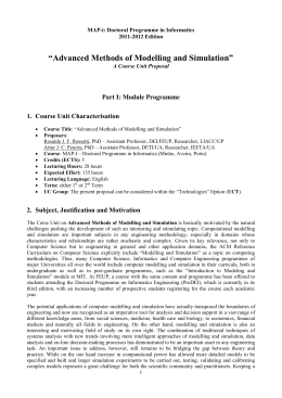 “Advanced Methods of Modelling and Simulation” - MAP-i
