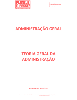 ADMINISTRAÇÃO GERAL TEORIA GERAL DA
