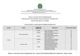 Resultado Parcial 6 Bambuí - Instituto Federal de Minas Gerais
