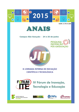 Anais da IX JIT / IV fórum ITE - 2015
