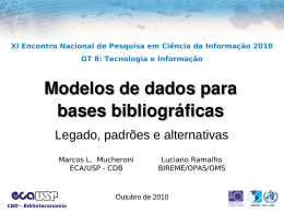Modelos de dados para bases bibliográficas