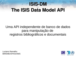 ISISDM The ISIS Data Model API