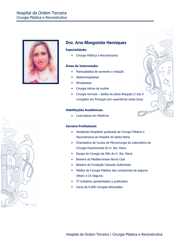 Hospital Da Ordem Terceira Dra Ana Margarida Henriques
