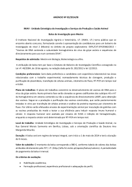 ANÚNCIO Nº 02/2014/BI INIAV - Unidade Estratégica de