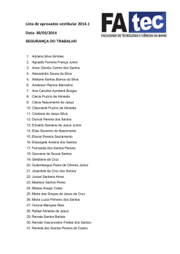 Lista de aprovados vestibular 2014.1 Data: 30/03/2014