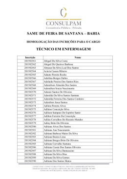 SAMU DE FEIRA DE SANTANA – BAHIA TÉCNICO EM