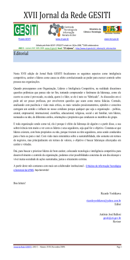 XVII Jornal da Rede GESITI