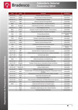 Calendário Setorial Fevereiro/2014