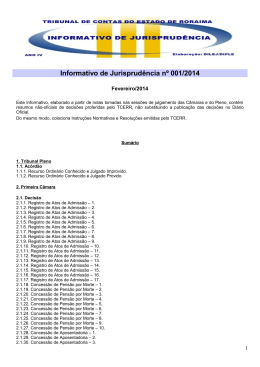 Informativo de Jurisprudência nº 001/2014