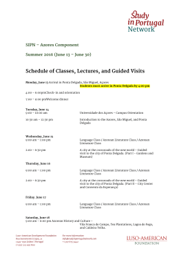 Schedule of Classes, Lectures, and Guided Visits