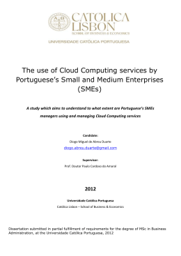 The use of Cloud Computing services by Portuguese`s Small and