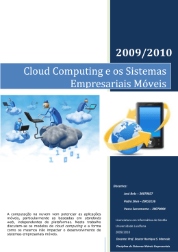 Cloud Computing e os Sistemas Empresariais Móveis
